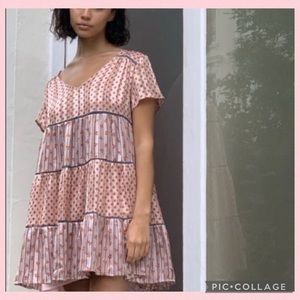 Urban Outfitters Pippa Chiffon Floral Tiered Dress